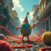 The Aiglet - Satirical Humor Whimsical mascot character with a mischievous grin and satirical spirit